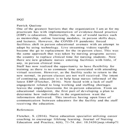 DQ2Patrick QueisneOne of the greatest barriers that the orga