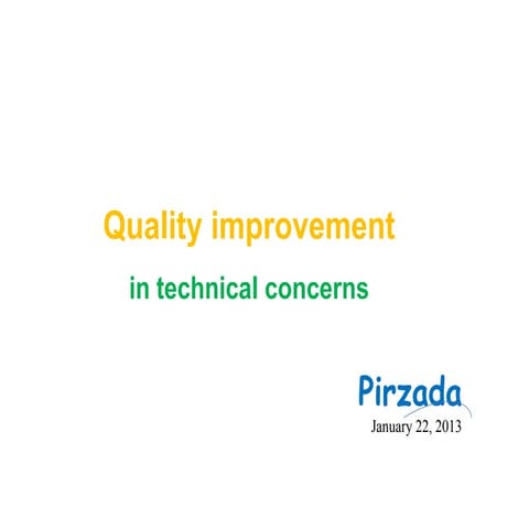 Introduction to Quality Daniel Pirzada