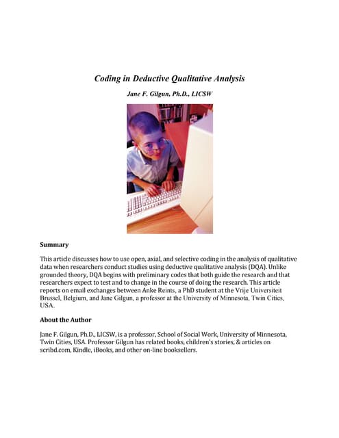 Coding in Deductive Qualitative Analysis