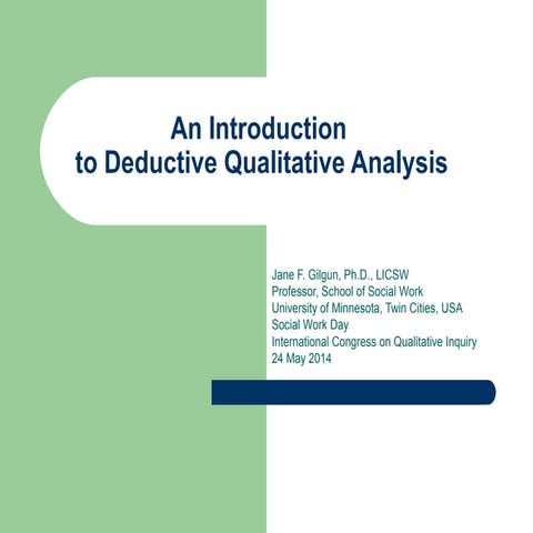 Introduction to Deductive Qualitative Analysis | PPT