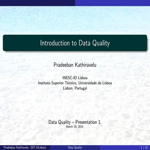 Introduction to Data Quality