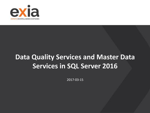 DQS & MDS in SQL Server 2016