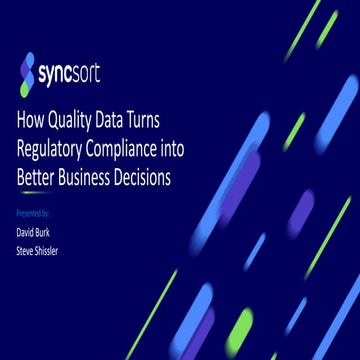 Data Quality in the Banking Industry: Turning Regulatory Compliance into Busi...