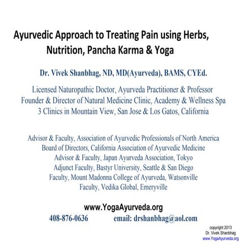 Dr. vivek shanbhag, ayurvedic pain treatment 1