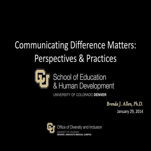 Communicating Difference Matters: Perspectives & Practices | PPTX