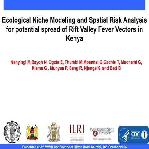 Ecological Niche Modelling of Potential RVF Vector Mosquito Species and their...
