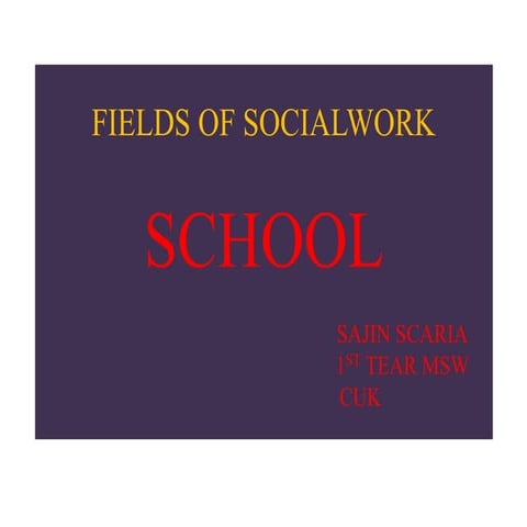 fields of social work-school