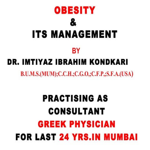 Obesity - Best Way To Manage Your Weight