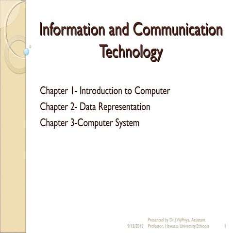 Information and Communication Technology Chapter 1,2 ,3 - Dr.J.VijiPriya