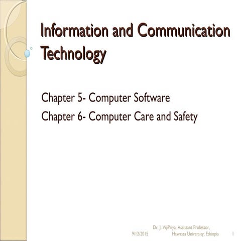 Dr. J. VijiPriya  Information and Communication Technology Chapter 5,6