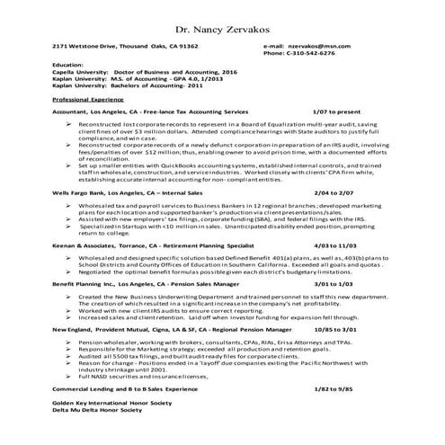Dr. Nancy Zervakos resume. 2016 | PDF