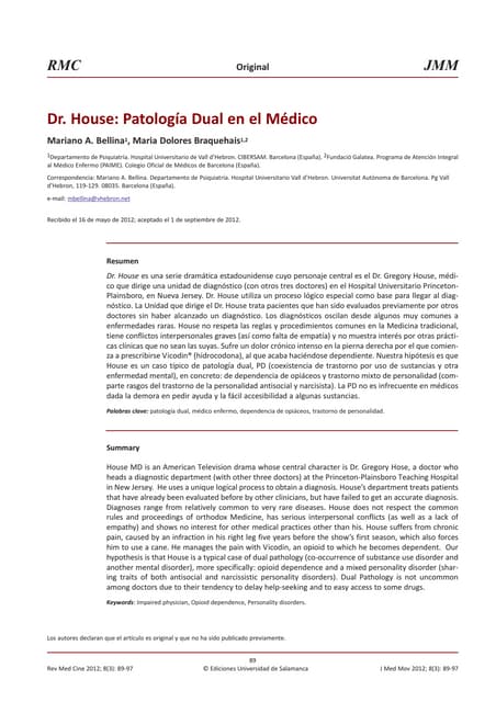 Dr. house patología dual en el médico