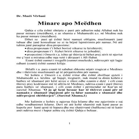 Dr. musli vërbani   minare apo meëdhen