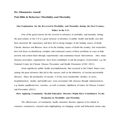 Dr. Obumneke Amadi-Onuoha   Public Health Epidemiology Transcript