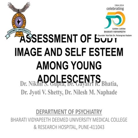 Body Image and Self esteem among Adolescents | PPTX