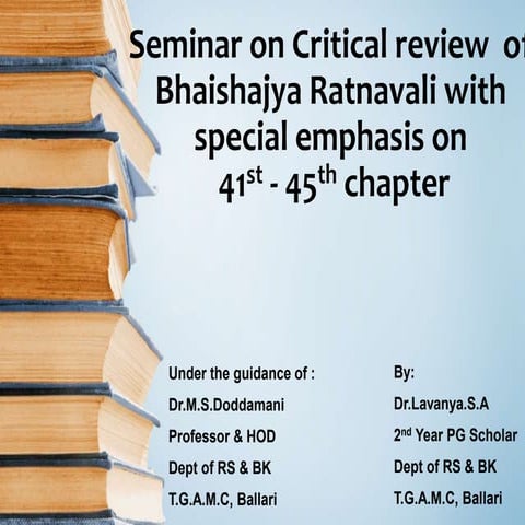 Dr.Lavanya.S.A -   critical review  of bhaishajya ratnavali special