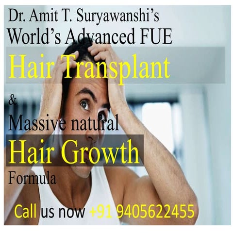 World's Advanced Hair Transplant & Hair Growth Formula. Call us now. +9405622455 by Dr. Amit T. Suryawanshi.......