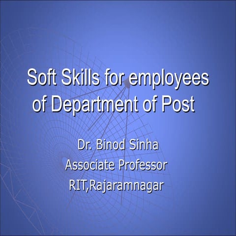 MDP on Soft Skills for Department of Post,GOI DATED 24th June at RIT Rajaramn...