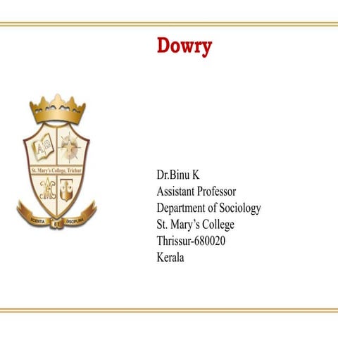 Sociology-Dowry