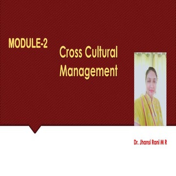 Dr. jhansi rani M R - cross cultural management (IHRM)