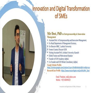 innovation and digital transformation of SMEs of Pakistan | PDF
