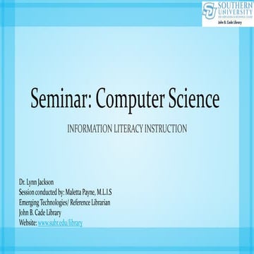 computer science seminar | PPT
