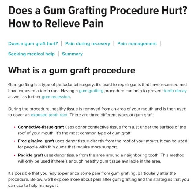 Does a gum grafting procedure hurt? PDF