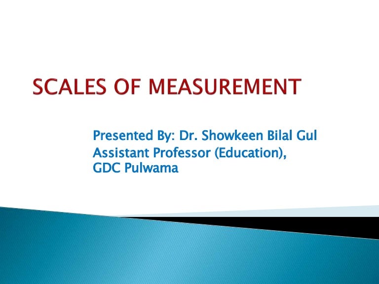 scales of measurement