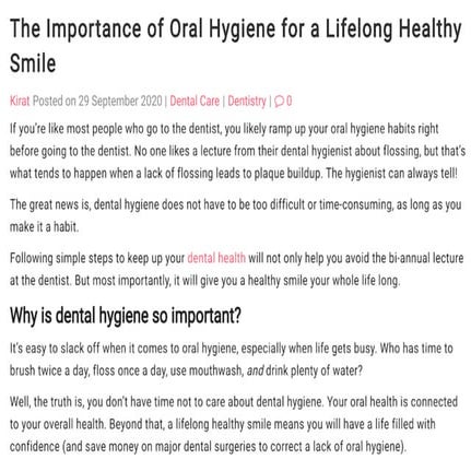 The Importance of Oral Hygiene for a Lifelong Healthy Smile | PDF