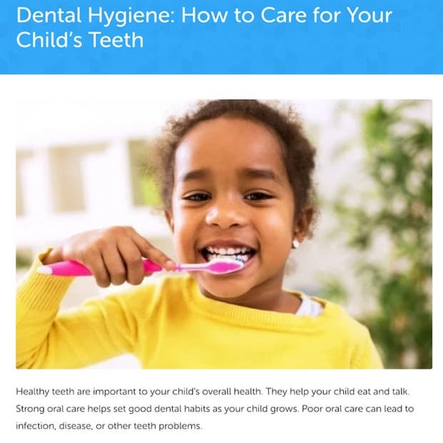 Dental Hygiene: How to Care for Your Child's Teeth | PDF