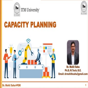Production and Operation Management (Capacity Planning )