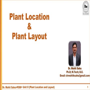 Plant Location and Plant Layout