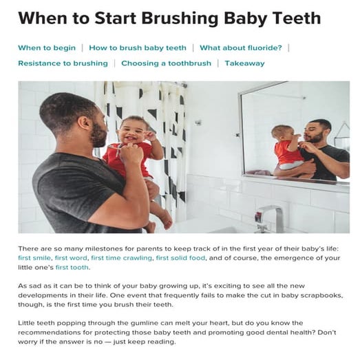 right age to start brushing teeth