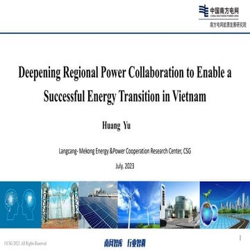 Deepening Regional Power Collaboration to Enable a Successful Energy Transition in Vietnam