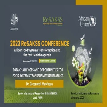 Dr. Greenwell Matchaya et al - 2023 ReSAKSS Conference.pptx