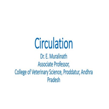 CIRCULATION IN HUMAN AND VETERINARY PHYSIOLOGY