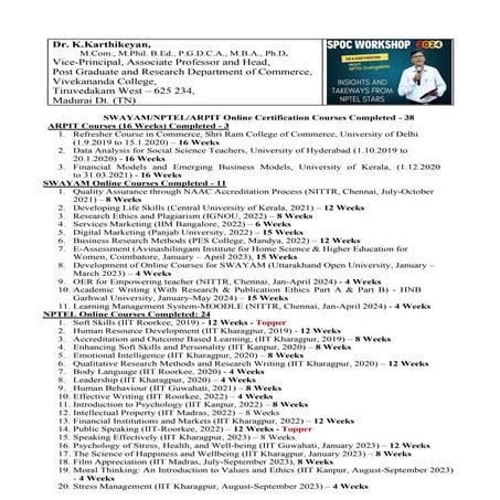 Dr.K.Karthikeyan - Swayam Courses Completed and Enrolled.pdf