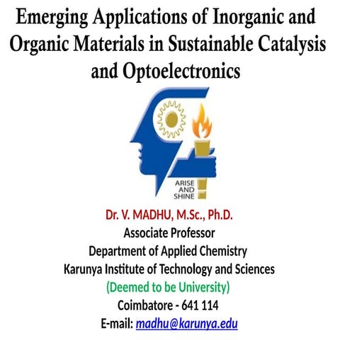 Emerging application of inorganic and organic