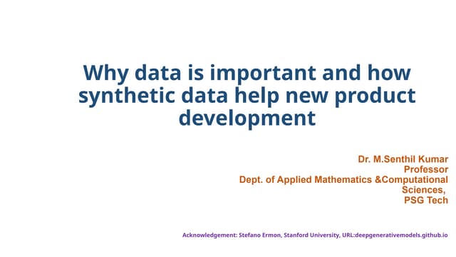 ANIn Coimbatore _ April 2025 | Why data is important and how synthetic data c...