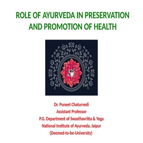 Role of Ayurveda in health and wellness.pptx