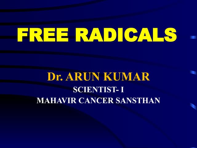 Free Radicals: A cellular way to understand