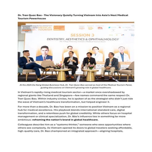 Dr. Tran Quoc Bao - The Visionary Quietly Turning Vietnam Into Asia’s Next Me...