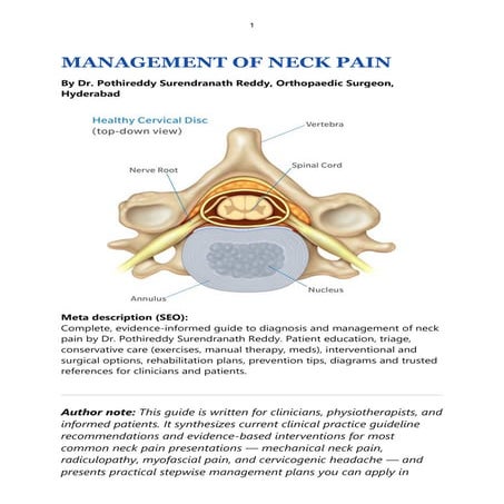Dr.Pothireddy Surendranath Reddy explains the Management of Neck Pain.pdf