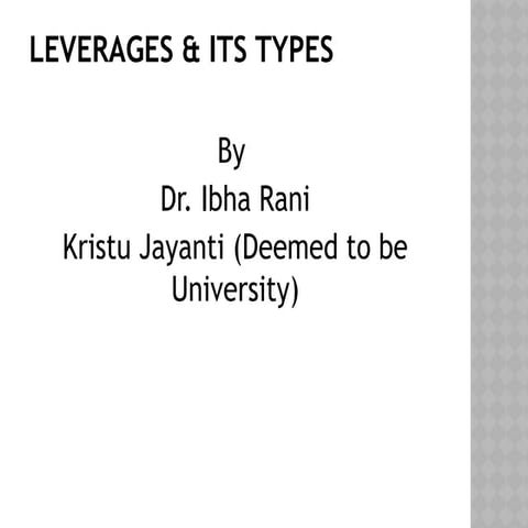 TYPES OF LEVERAGE - FINANCIAL MANAGEMENT | PPTX