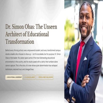 Dr. Simon Obas: Transforming Education Through Purpose-Driven ...