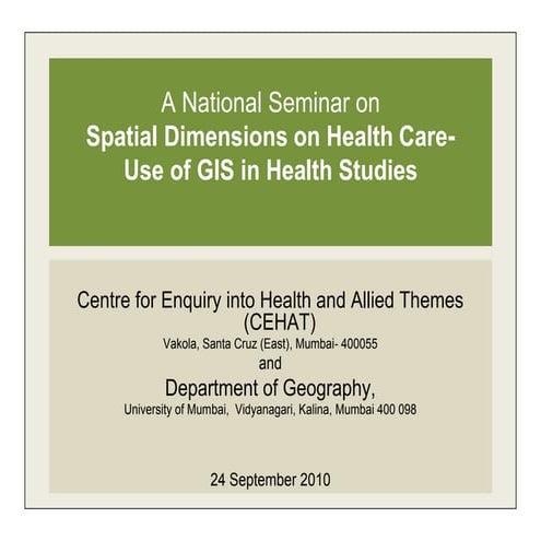 About Geography of Health: Reflections on Concepts & Relevant Techniques by D...