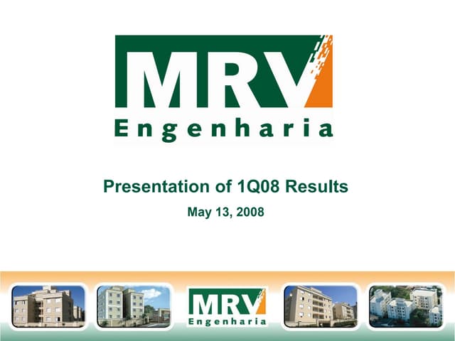 Earnings Release Presentation - First Quarter 2008 (1Q08).