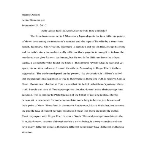 Rashoman Essay