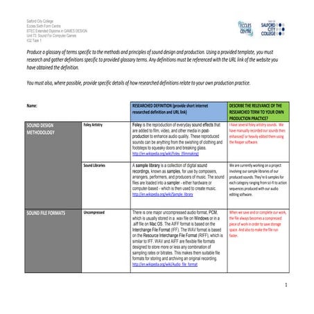 Sound analysis draft 2