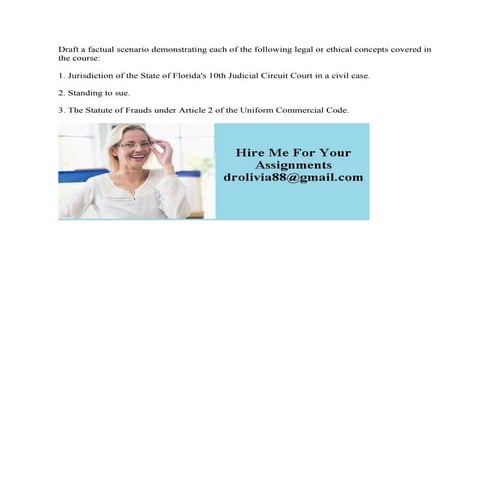 Draft a factual scenario demonstrating each of the following legal or.pdf